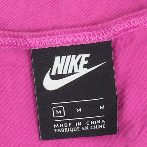 Nike Women's Pink Cropped Tank Top Sleeveless Medium