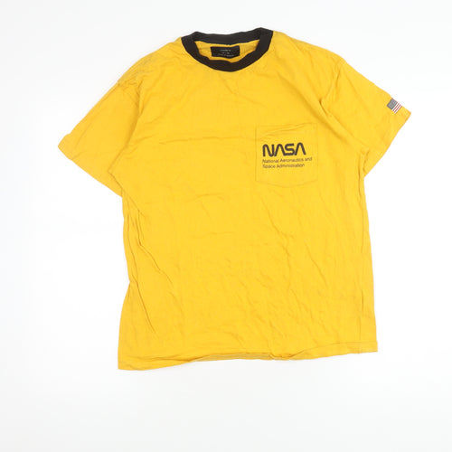 Cotton On Men’s Yellow NASA T-Shirt XS Relaxed Fit