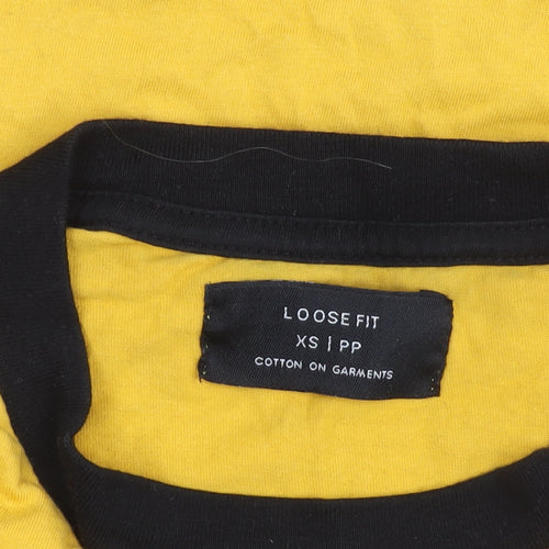 Cotton On Men’s Yellow NASA T-Shirt XS Relaxed Fit