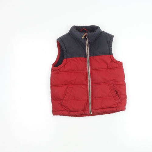 FatFace Boys Red Bodywarmer 6-7 Years Padded Zip Casual