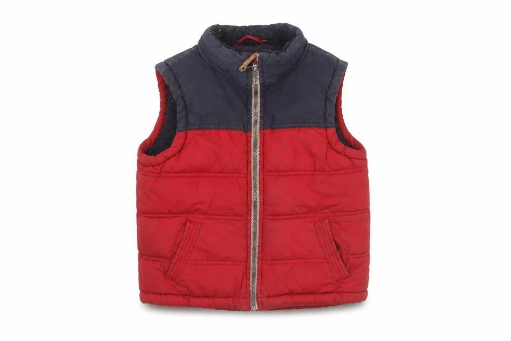 FatFace Boys Red Bodywarmer 6-7 Years Padded Zip Casual