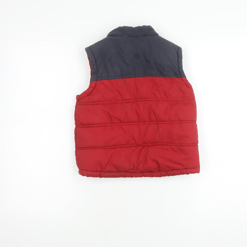 FatFace Boys Red Bodywarmer 6-7 Years Padded Zip Casual