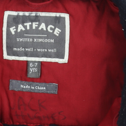 FatFace Boys Red Bodywarmer 6-7 Years Padded Zip Casual