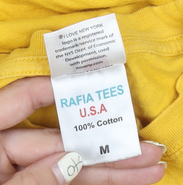 Rafia Tees Yellow Unisex T-Shirt, Medium, Cotton