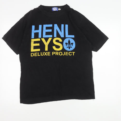 Henleys Men's Black Graphic Print T-Shirt M
