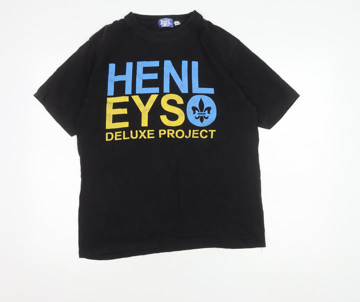 Henleys Men's Black Graphic Print T-Shirt M