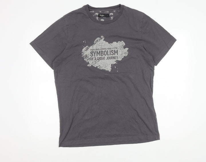 Body Spinner Men's Grey Graphic Print T-Shirt L