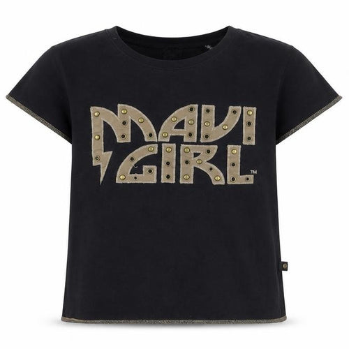 Maui Girl Black Graphic Print T-Shirt for Girls, Size 14