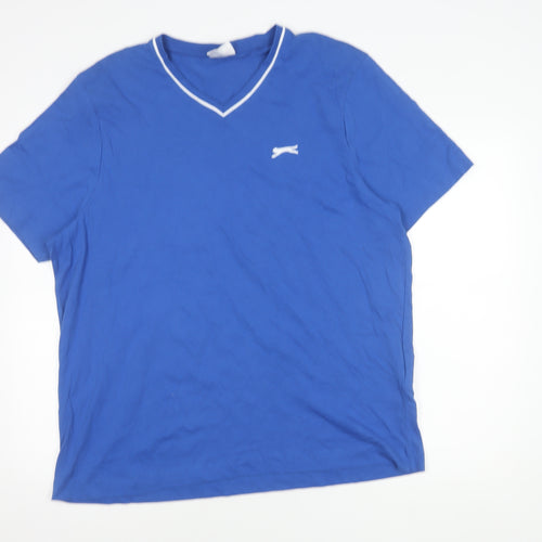 Slazenger Men's Blue V-Neck T-Shirt XL