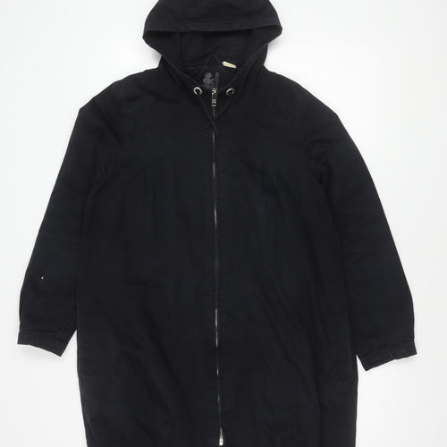 Organic & Cotton Women's Black Organic Hooded Jacket Size 12