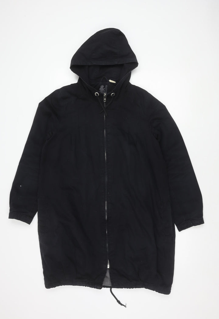 Organic & Cotton Women's Black Organic Hooded Jacket Size 12