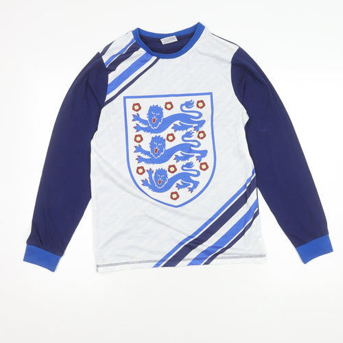 England Boys Blue Long Sleeve Football Shirt 13-14 Years