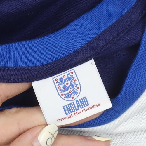 England Boys Blue Long Sleeve Football Shirt 13-14 Years