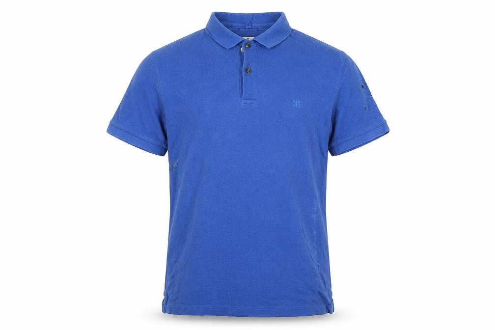 Front view of Superdry Men's Blue Polo Shirt M Solid Style