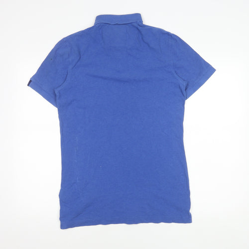 Superdry Men's Blue Polo Shirt M Solid Style
