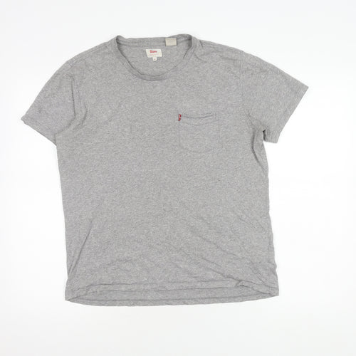 Levi's Unisex Grey Cotton T-Shirt M Casual Regular Fit