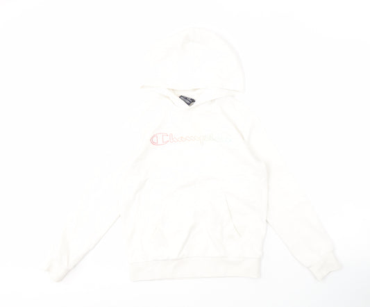 Champion Girls White Hoodie, 9-10 Years, Pullover Style