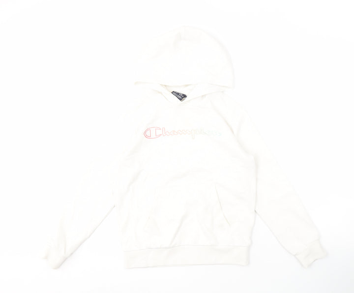 Champion Girls White Hoodie, 9-10 Years, Pullover Style