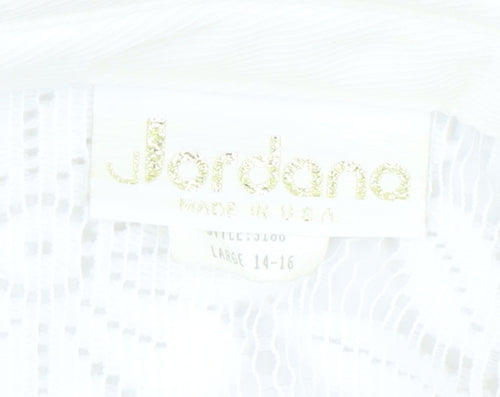 Jordana Women's White Lace Floral Blouse Size 14
