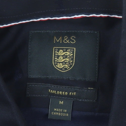 Marks and Spencer Men's Black Shirt, M, Long Sleeve