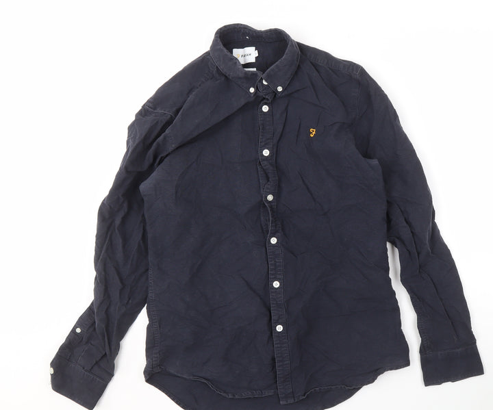 Farah Men's Slim Fit Black Button-Up Shirt M
