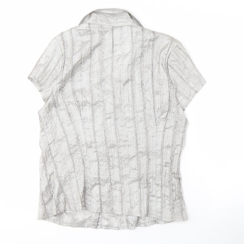 J. Taylor Women's Grey Button-Up Shirt Size 14