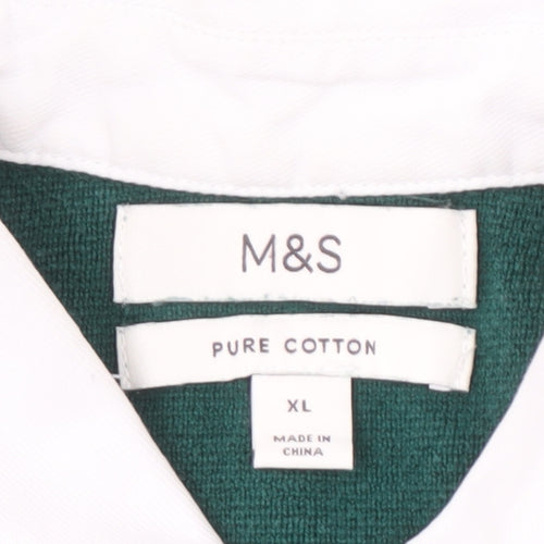 Marks and Spencer Men's Green XL Striped Pullover Jumper
