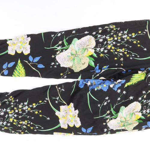 Vila Women's Black Floral Trousers, Size M