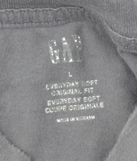 GAP Men's L Grey Crew Neck Short Sleeve T-Shirt