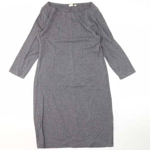 GAP Women's Grey Midi Sheath Dress, Size M, Long Sleeve