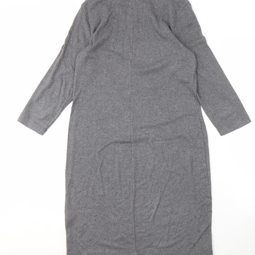 GAP Women's Grey Midi Sheath Dress, Size M, Long Sleeve