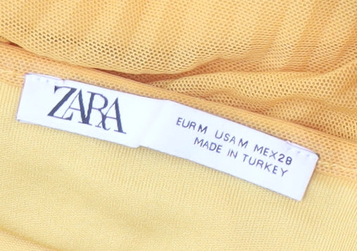 Zara Women's Yellow Sleeveless Strappy Dress