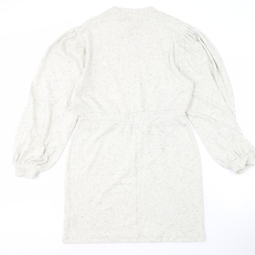 Topshop Women's Grey Jersey Dress with Balloon Sleeves