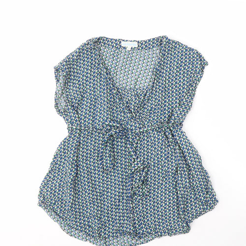 JoJo Maman Bébé Blue Wrap Blouse, Women’s M