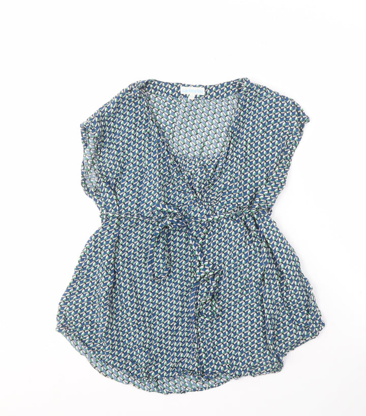 JoJo Maman Bébé Blue Wrap Blouse, Women’s M