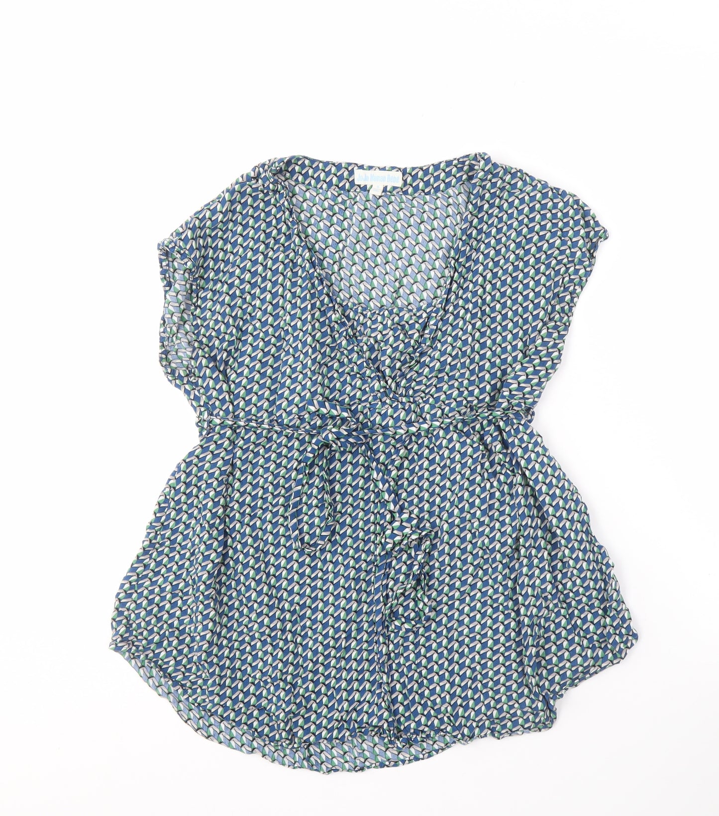 JoJo Maman Bébé Blue Wrap Blouse, Women’s M