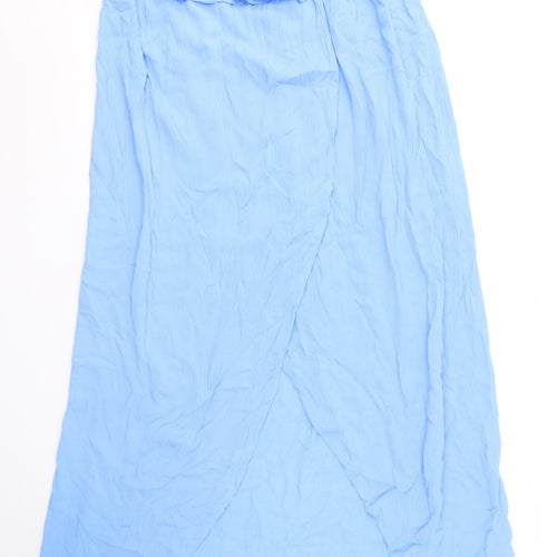 New Look Blue Women's Wrap Skirt, Size M, 100% Viscose