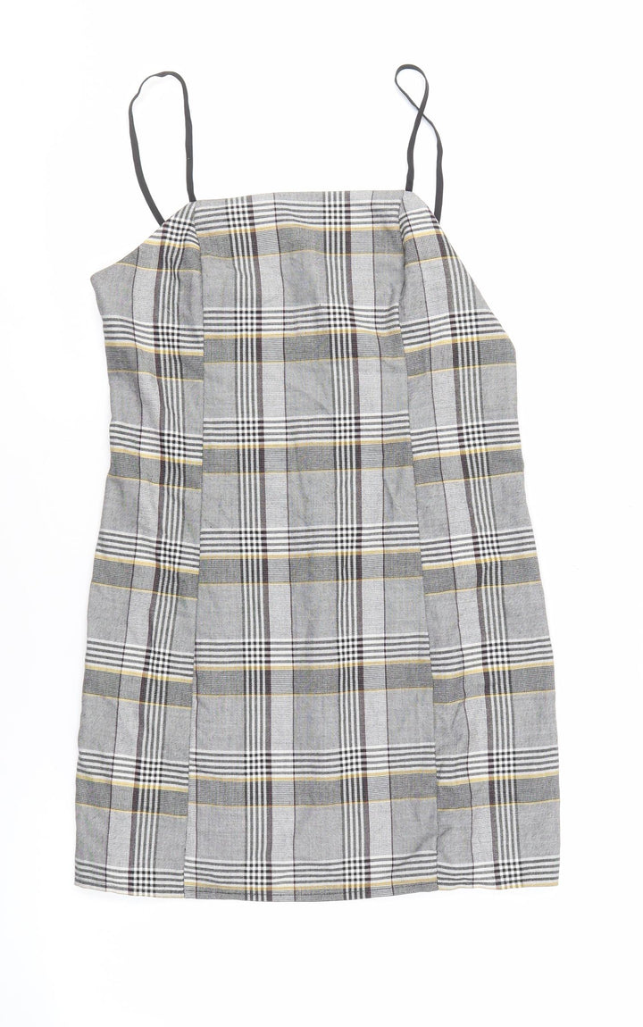 Urban Outfitters Women's Grey Check Slip Dress S