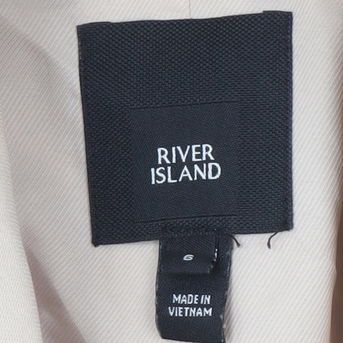 River Island Women’s Beige Blazer, Small, Button Accents