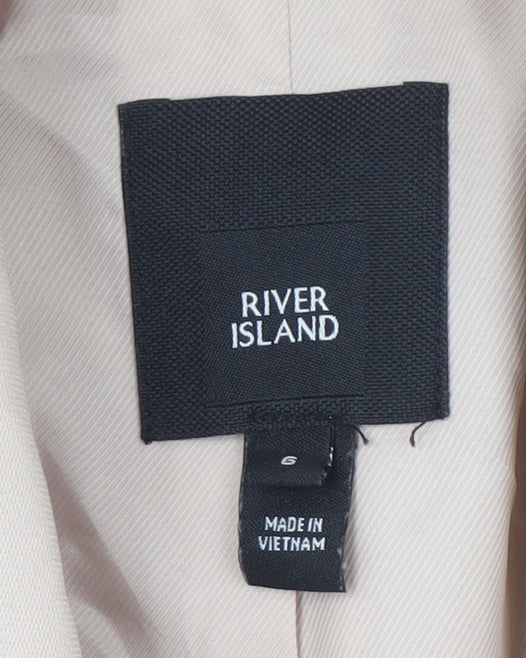 River Island Women’s Beige Blazer, Small, Button Accents