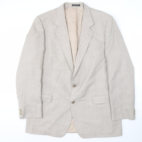 St Michael Men's Beige Blazer 44L Long Jacket