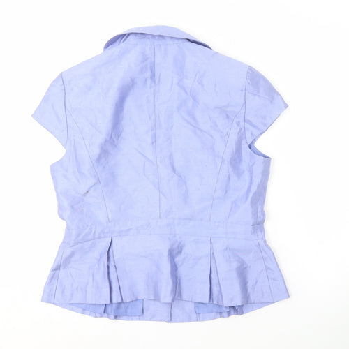 Signature Blue Suit Top, Women's 14, Lined, Short Sleeve