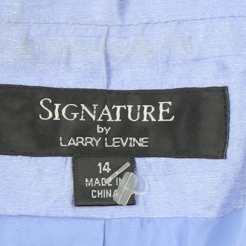 Signature Blue Suit Top, Women's 14, Lined, Short Sleeve
