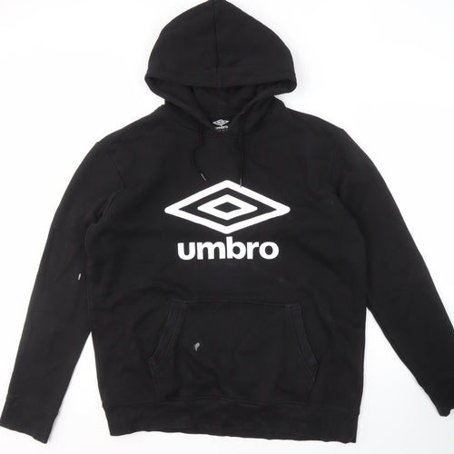 Umbro Men's XL Black Pullover Hoodie - Logo Accent