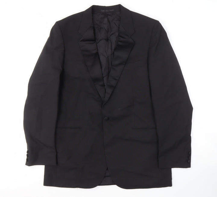 St Michael Men's Black Long Blazer Jacket 42