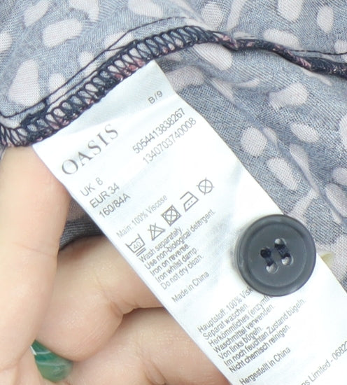 Oasis Women's Multicoloured Animal Print Skirt Size 8