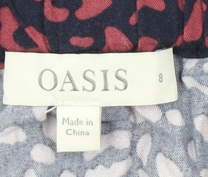 Oasis Women's Multicoloured Animal Print Skirt Size 8