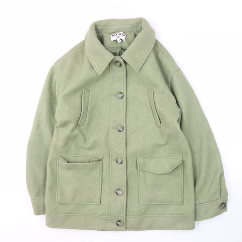 NA-KD Green Polyester Women's Mid-Length Jacket 10