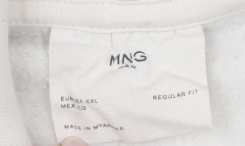MNG Men's Ivory Pullover Hoodie, 2XL, Regular Fit