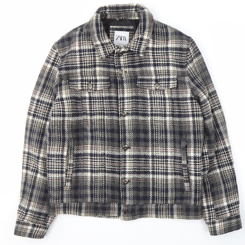 Zara Men's Multicoloured Check Bomber Jacket M
